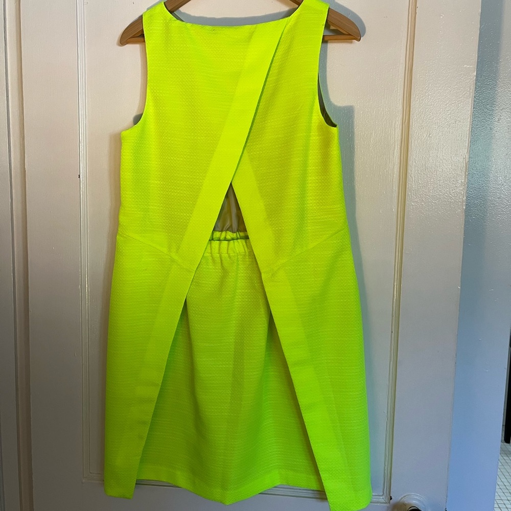 J Crew Neon Dress with Back cut out